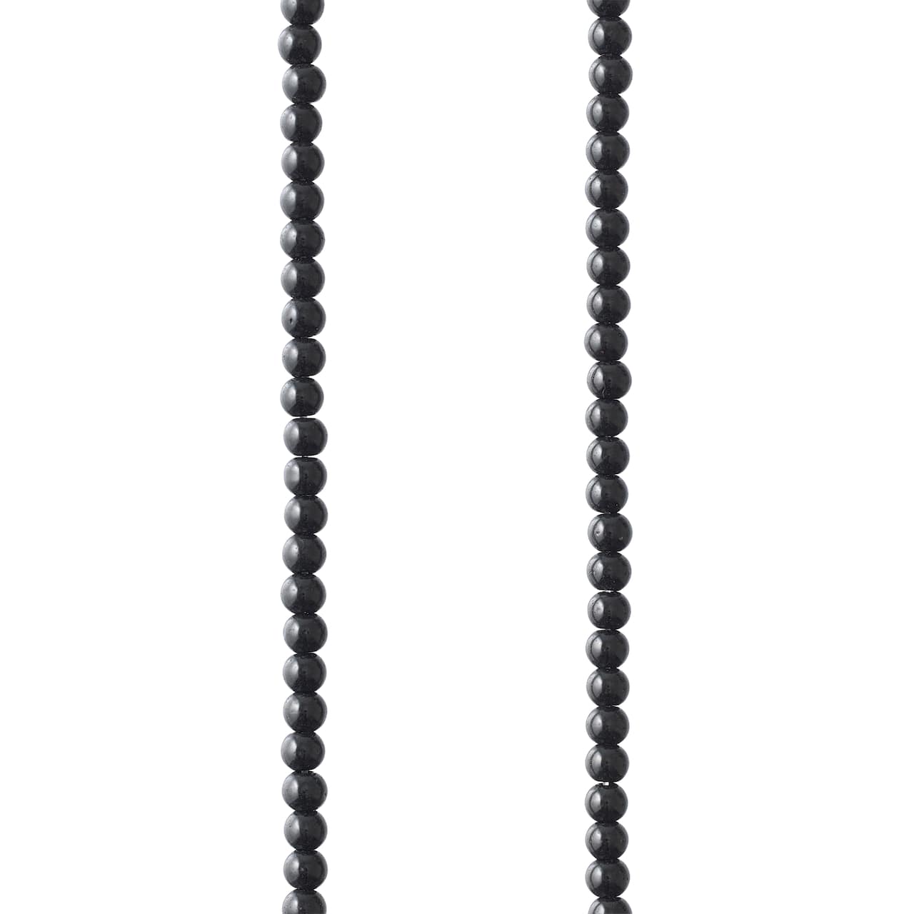 Black Round Glass Beads, 3mm by Bead Landing™